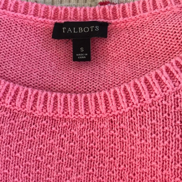 TALBOTS Pink Crew Neck Cotton and linen blend Size S sweater - Picture 5 of 6